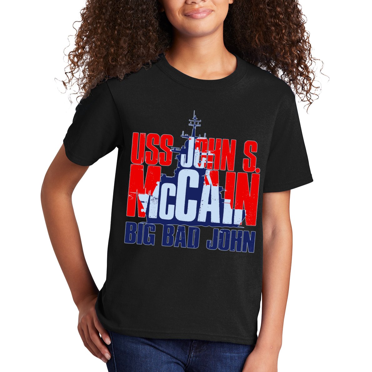 USS John S. McCain Big Bad John Kids T-Shirt
