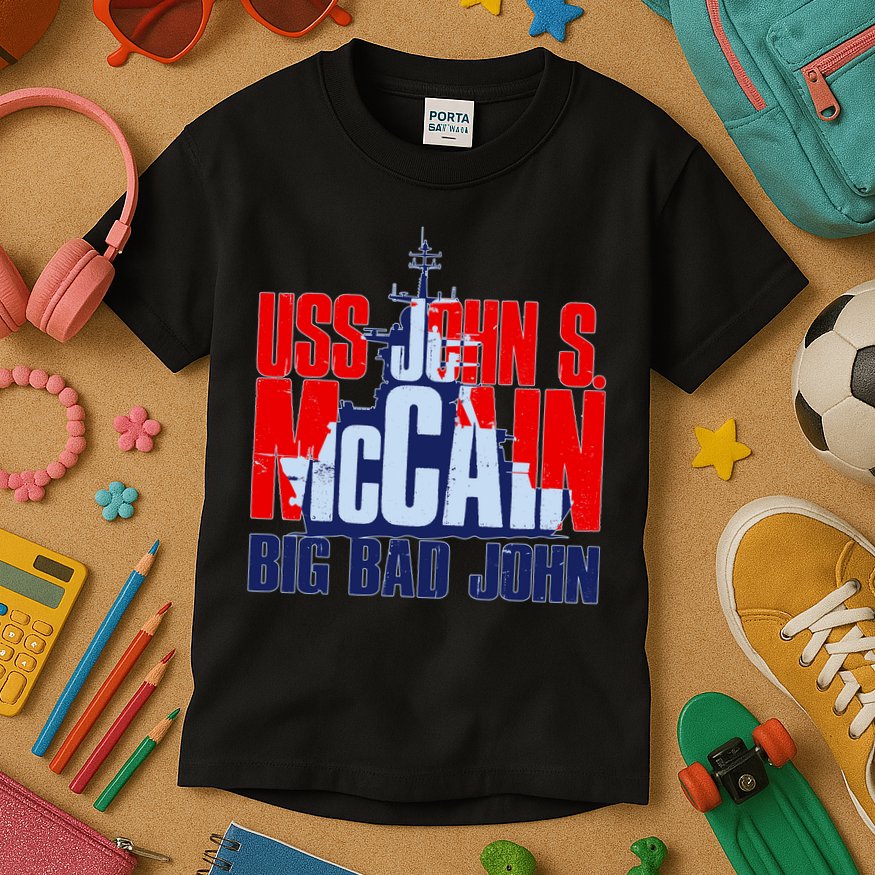 USS John S. McCain Big Bad John Kids T-Shirt