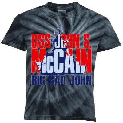 USS John S. McCain Big Bad John Kids Tie-Dye T-Shirt