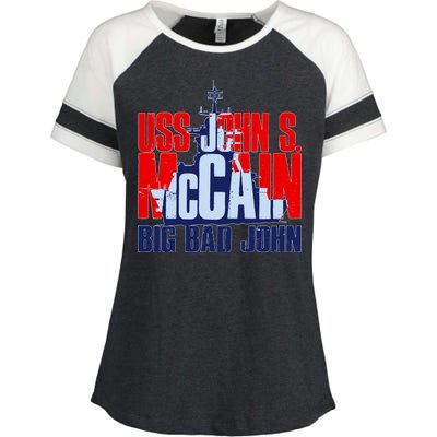 USS John S. McCain Big Bad John Enza Ladies Jersey Colorblock Tee