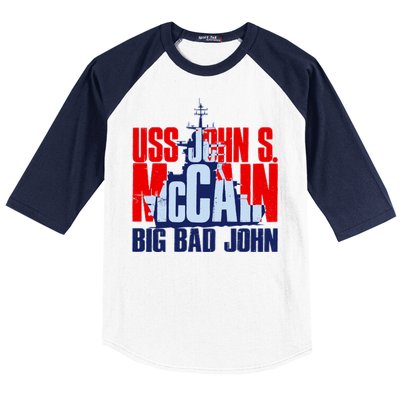 USS John S. McCain Big Bad John Baseball Sleeve Shirt