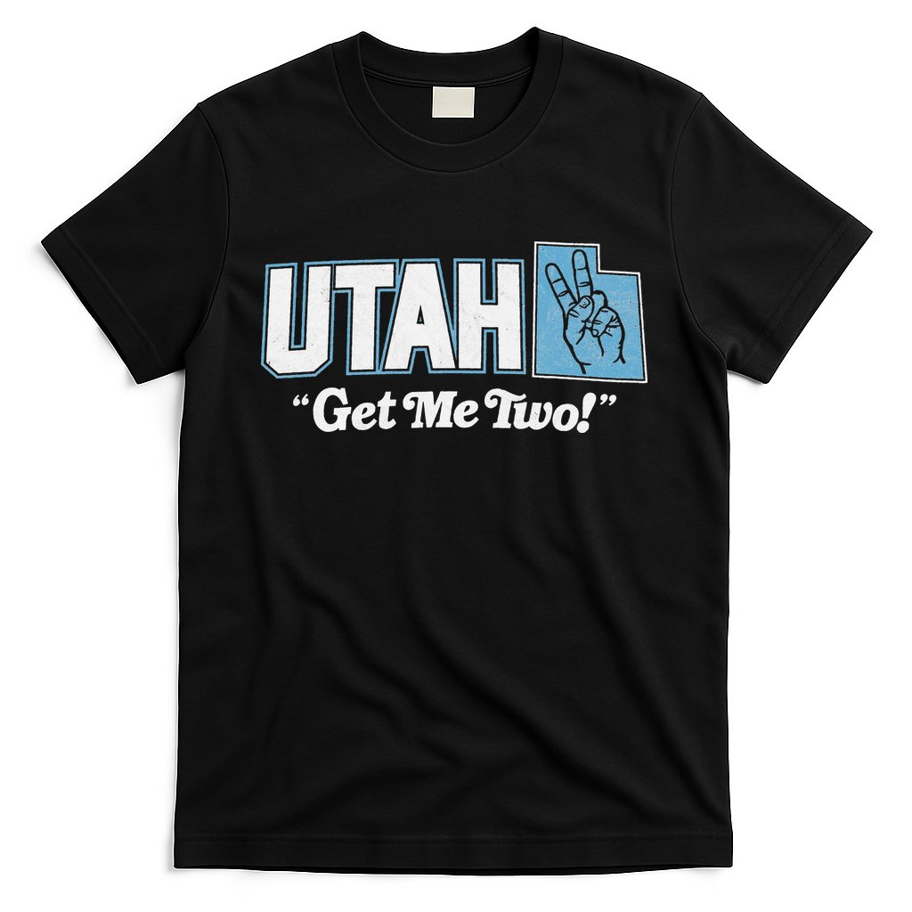UTAH state slogan get me two finger hand retro 90s action T-Shirt