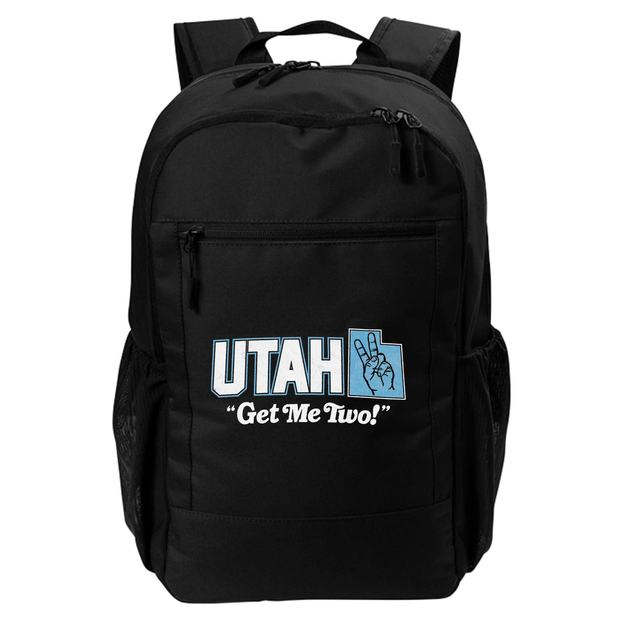 UTAH state slogan get me two finger hand retro 90s action Backpack