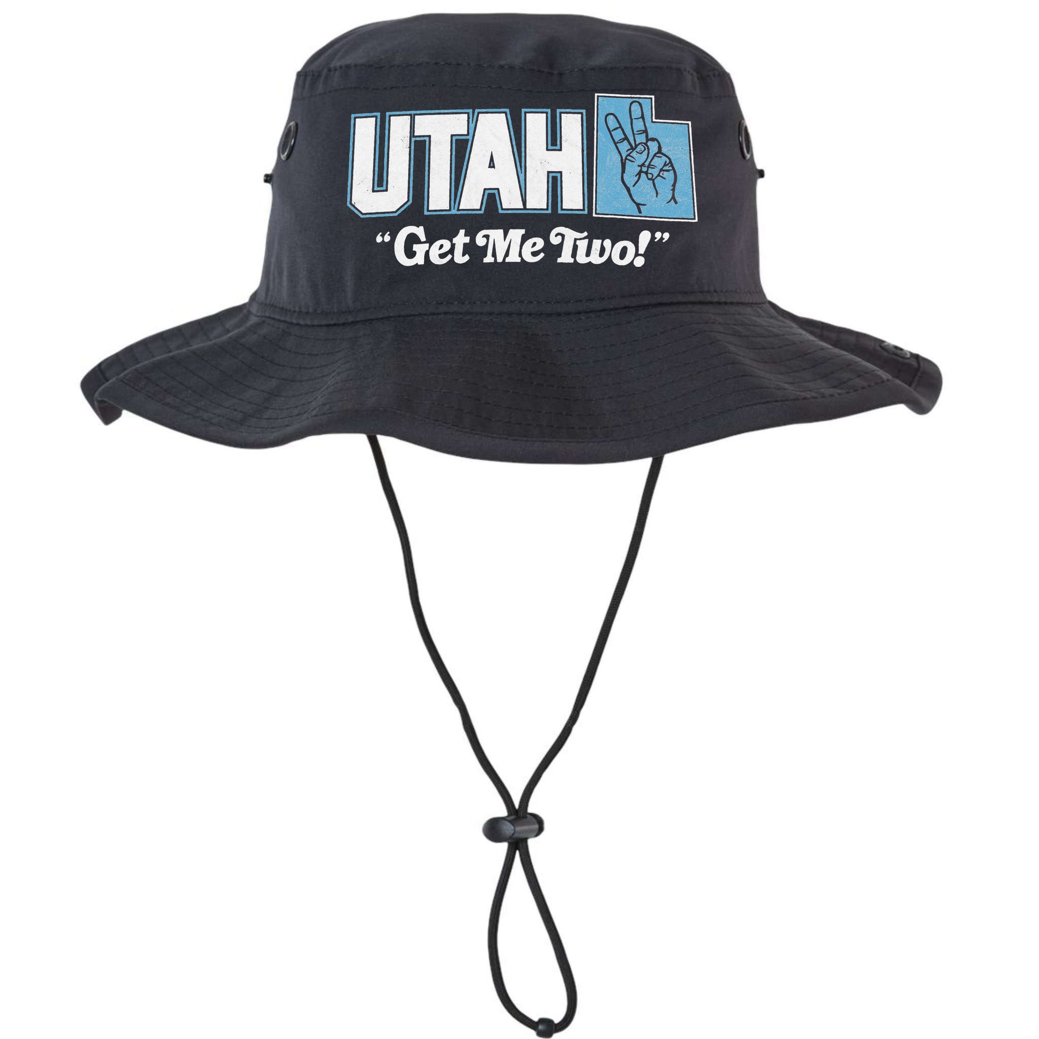 UTAH state slogan get me two finger hand retro 90s action Bucket Hat