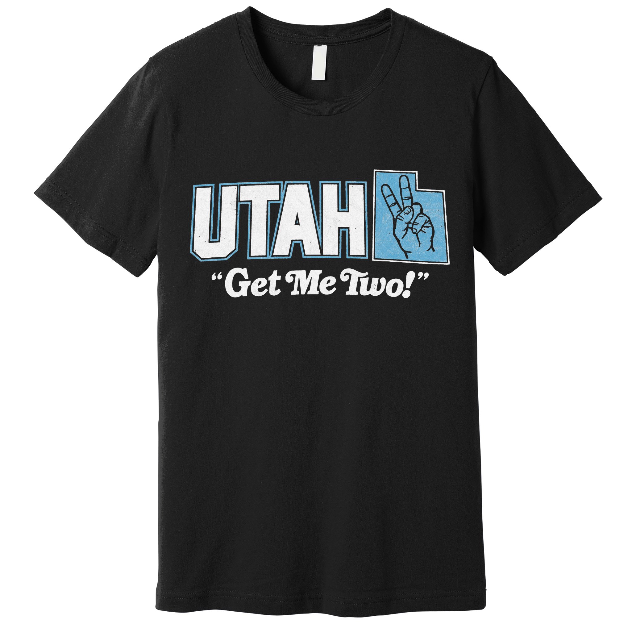 UTAH state slogan get me two finger hand retro 90s action Premium T-Shirt