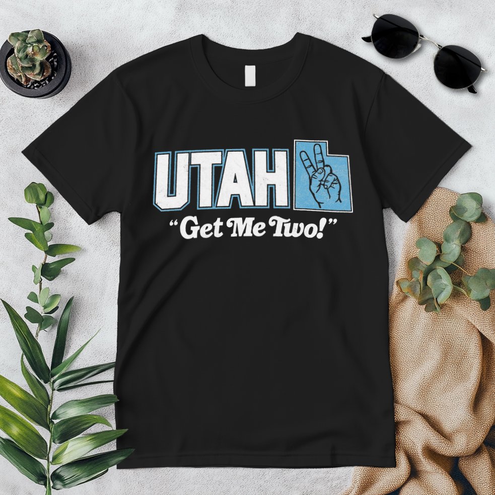 UTAH state slogan get me two finger hand retro 90s action Premium T-Shirt