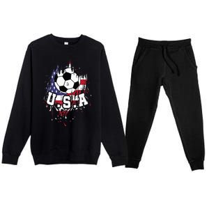 United States Soccer American Football USA Futbol Premium Crewneck Sweatsuit Set