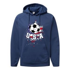 United States Soccer American Football USA Futbol Performance Fleece Hoodie