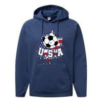 United States Soccer American Football USA Futbol Performance Fleece Hoodie