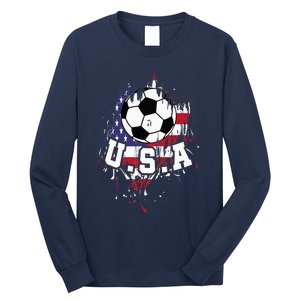 United States Soccer American Football USA Futbol Long Sleeve Shirt