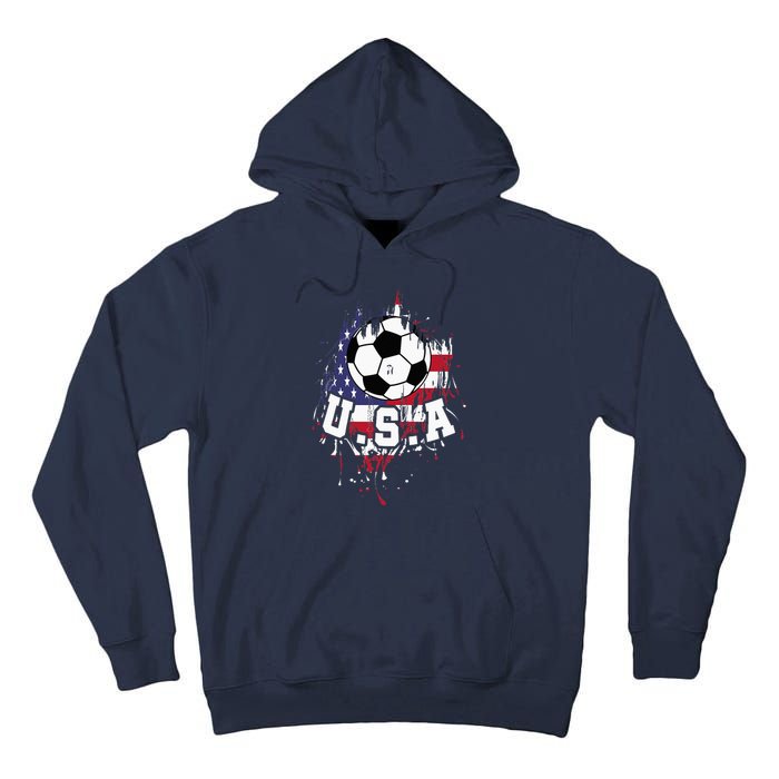 United States Soccer American Football USA Futbol Tall Hoodie