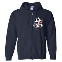 United States Soccer American Football USA Futbol Full Zip Hoodie