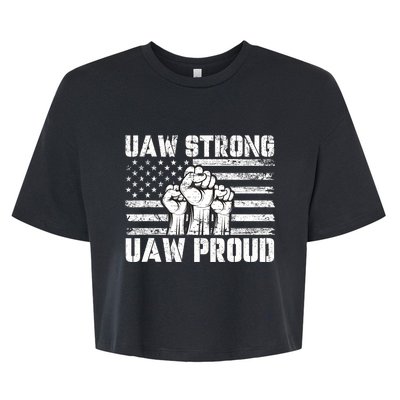 UAW Strong Solidarity UAW Proud Union UAW Laborer Worker Bella+Canvas Jersey Crop Tee