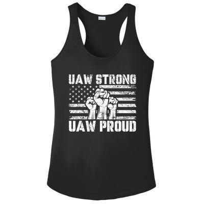 UAW Strong Solidarity UAW Proud Union UAW Laborer Worker Ladies PosiCharge Competitor Racerback Tank