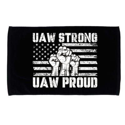 UAW Strong Solidarity UAW Proud Union UAW Laborer Worker Microfiber Hand Towel