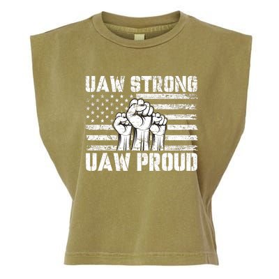 UAW Strong Solidarity UAW Proud Union UAW Laborer Worker Garment-Dyed Women's Muscle Tee