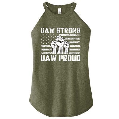 UAW Strong Solidarity UAW Proud Union UAW Laborer Worker Women's Perfect Tri Rocker Tank