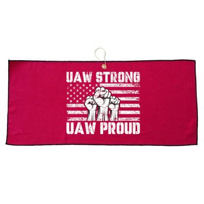 UAW Strong Solidarity UAW Proud Union UAW Laborer Worker Large Microfiber Waffle Golf Towel