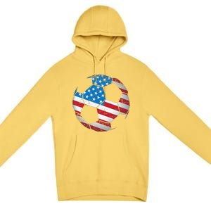 United States Soccer Ball Flag Jersey Gift Usa Football Premium Pullover Hoodie