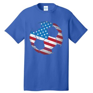 United States Soccer Ball Flag Jersey Gift Usa Football Tall T-Shirt