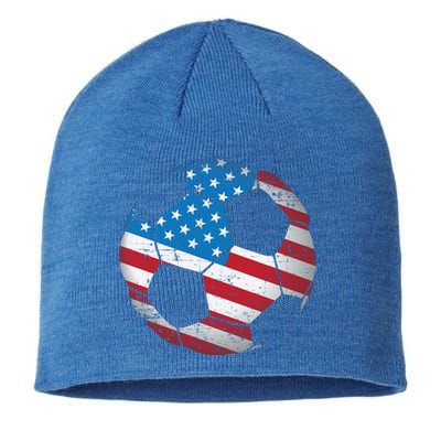 United States Soccer Ball Flag Jersey Gift Usa Football Sustainable Beanie