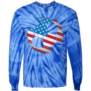 United States Soccer Ball Flag Jersey Gift Usa Football Tie-Dye Long Sleeve Shirt