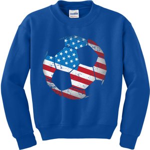 United States Soccer Ball Flag Jersey Gift Usa Football Kids Sweatshirt