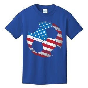 United States Soccer Ball Flag Jersey Gift Usa Football Kids T-Shirt