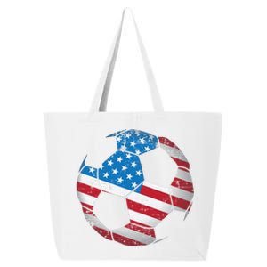 United States Soccer Ball Flag Jersey Gift Usa Football 25L Jumbo Tote