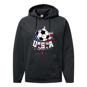 United States Soccer American Football Usa Futbol Performance Fleece Hoodie