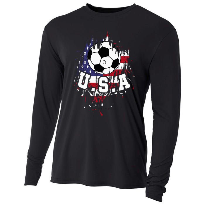 United States Soccer American Football Usa Futbol Cooling Performance Long Sleeve Crew