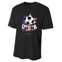 United States Soccer American Football Usa Futbol Performance Sprint T-Shirt