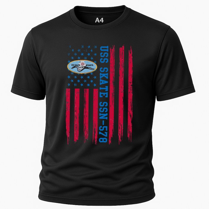 Uss Skate Ssn578 American Flag Submarine Cooling Performance Crew T-Shirt