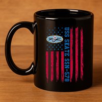 Uss Skate Ssn578 American Flag Submarine 11oz C Handle Ceramic Mug