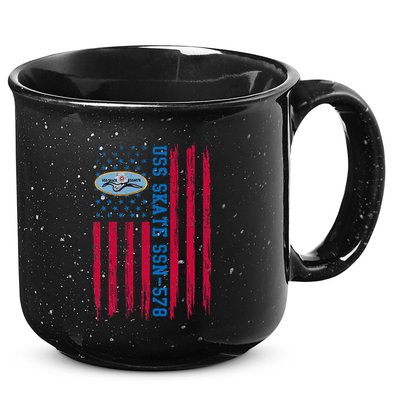 Uss Skate Ssn578 American Flag Submarine 15oz Campfire Ceramic Mug