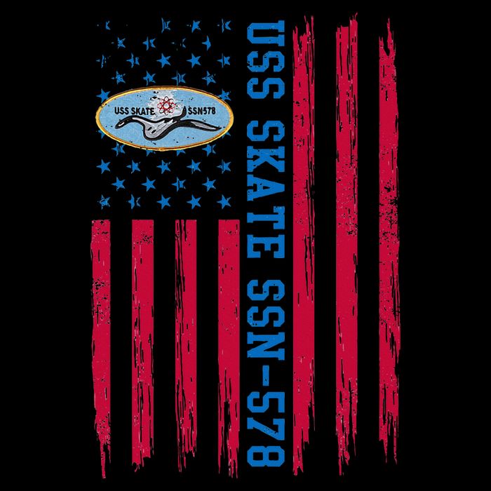 Uss Skate Ssn578 American Flag Submarine Drawstring Bag