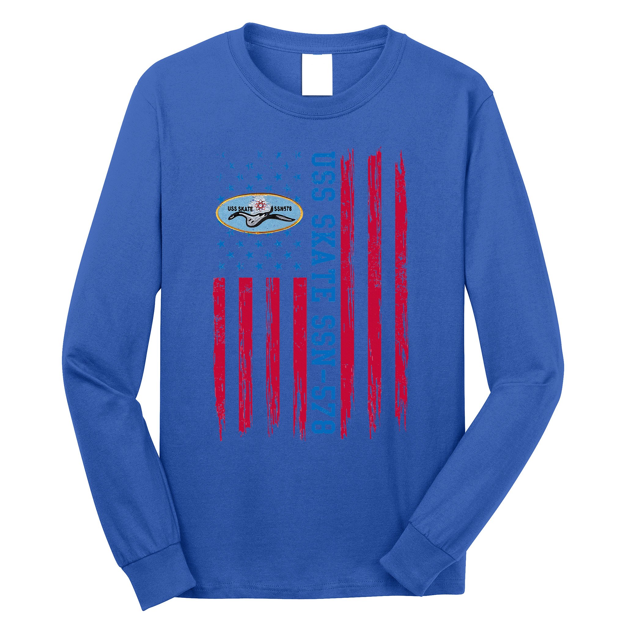 Uss Skate Ssn578 American Flag Submarine Long Sleeve Shirt