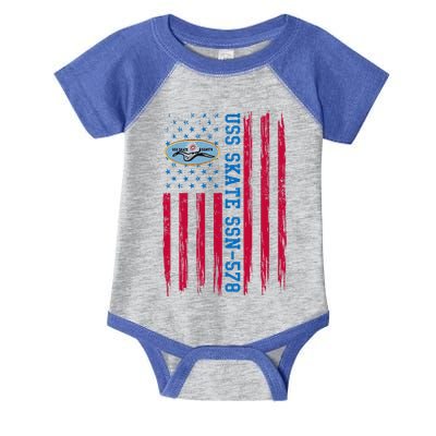 Uss Skate Ssn578 American Flag Submarine Infant Baby Jersey Bodysuit