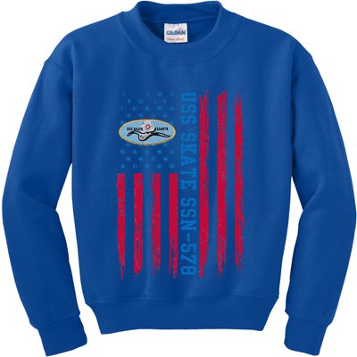 Uss Skate Ssn578 American Flag Submarine Kids Sweatshirt