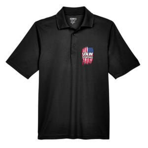 UAW Strong Solidarity UAW Laborer Worker UAW Proud Union America Flag Men's Origin Performance Pique Polo