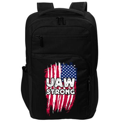 UAW Strong Solidarity UAW Laborer Worker UAW Proud Union America Flag Impact Tech Backpack