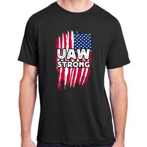 UAW Strong Solidarity UAW Laborer Worker UAW Proud Union America Flag Adult ChromaSoft Performance T-Shirt