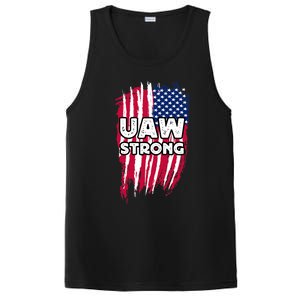 UAW Strong Solidarity UAW Laborer Worker UAW Proud Union America Flag PosiCharge Competitor Tank