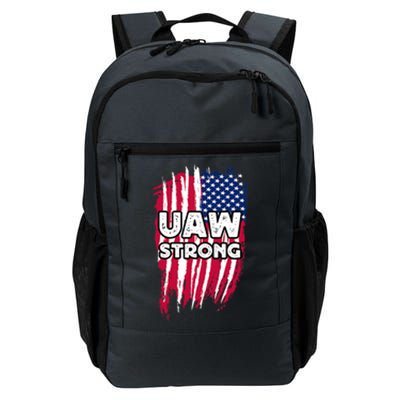 UAW Strong Solidarity UAW Laborer Worker UAW Proud Union America Flag Daily Commute Backpack