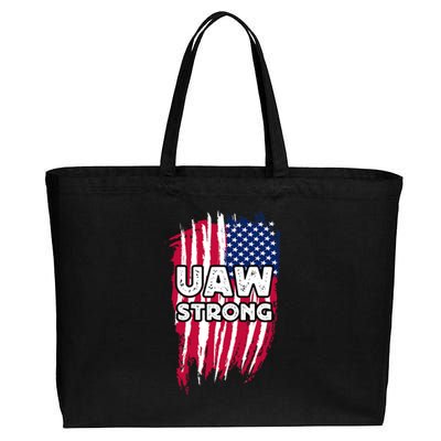 UAW Strong Solidarity UAW Laborer Worker UAW Proud Union America Flag Cotton Canvas Jumbo Tote