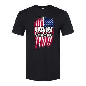 UAW Strong Solidarity UAW Laborer Worker UAW Proud Union America Flag Softstyle CVC T-Shirt