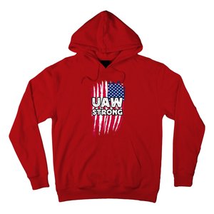 UAW Strong Solidarity UAW Laborer Worker UAW Proud Union America Flag Hoodie