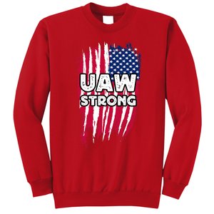 UAW Strong Solidarity UAW Laborer Worker UAW Proud Union America Flag Sweatshirt