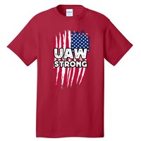 UAW Strong Solidarity UAW Laborer Worker UAW Proud Union America Flag Tall T-Shirt