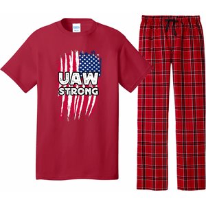 UAW Strong Solidarity UAW Laborer Worker UAW Proud Union America Flag Pajama Set